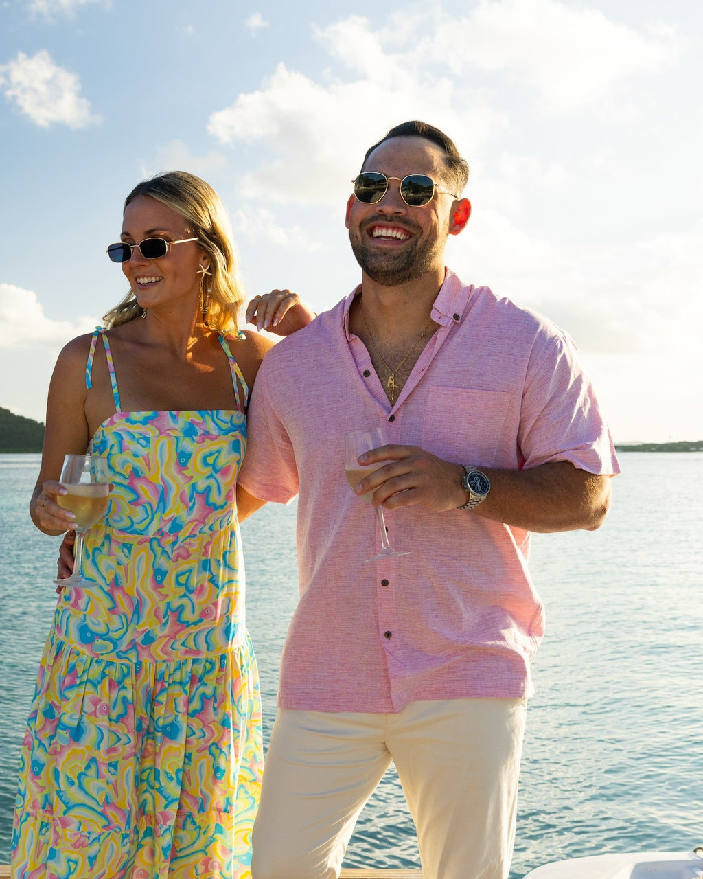 The Rosé Blusher - Short Sleeve Pink Linen Shirt