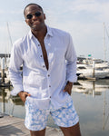 The Ice Breaker - Long Sleeve Blue Linen Shirt