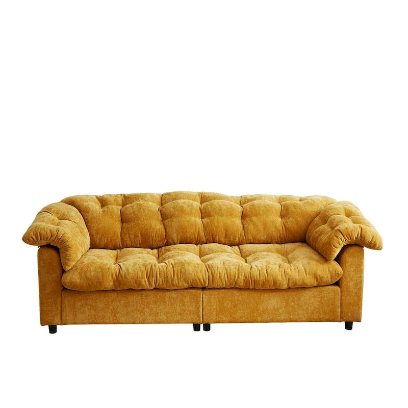 99.2 Chenille Comfort Deep Seat Sofa, Upholstered Fluffy Cloud Sofa