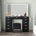 Moasis 46 Vanity With Built-in Socket With Illuminated Mirror and Hair Dryer Rack - 55.8 H X 46 W X 11.7 D