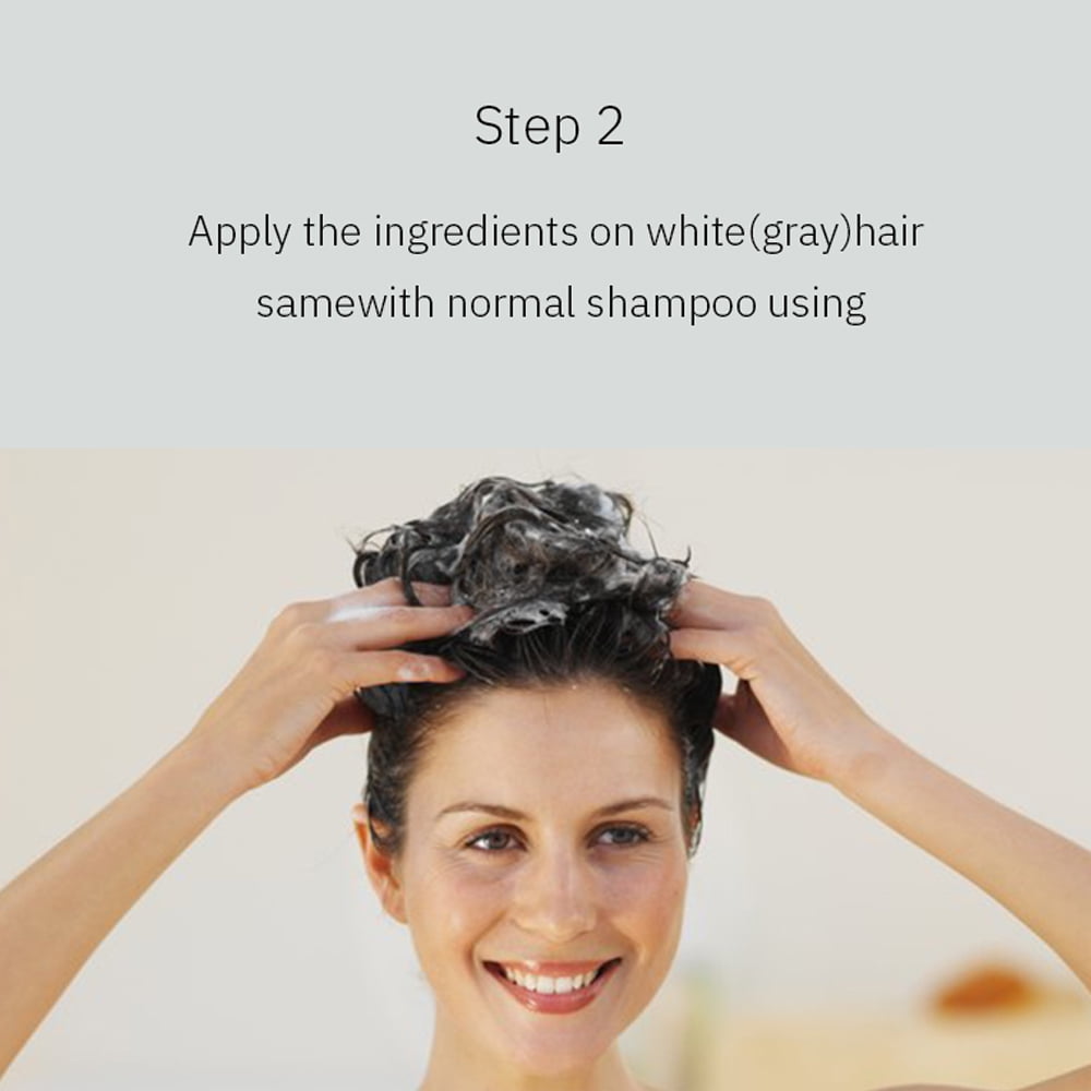 Black Hair Shampoo Organic Natural Plant Hair Dye Plant Essence Permanent Black Hair Color Dye Shampoo for Women Men Cover Gray White Hair
