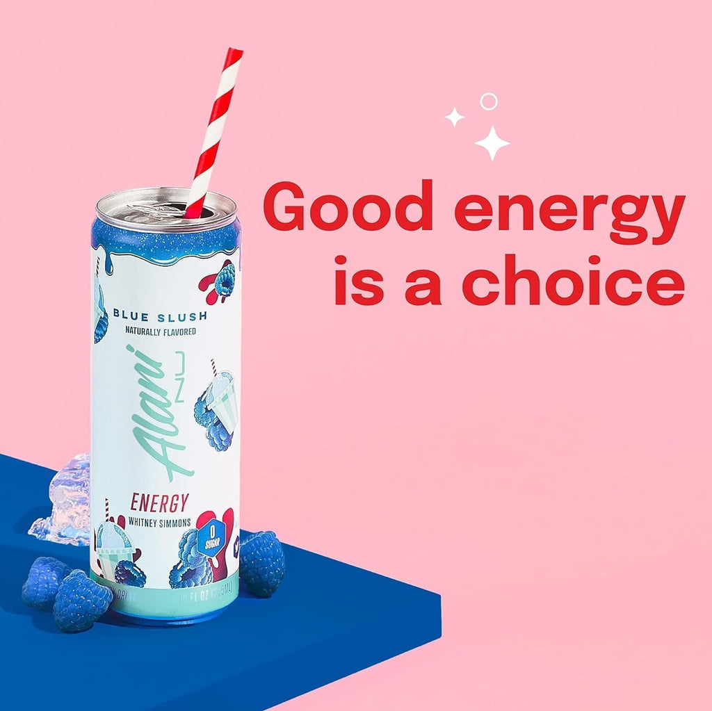 New Alani Energy Drinks Variety Pack - Blue Slush, Pink Slush, and Watermelon Wave, Sugar-Free & Low-Calorie (12 fl oz, Pack of 6)