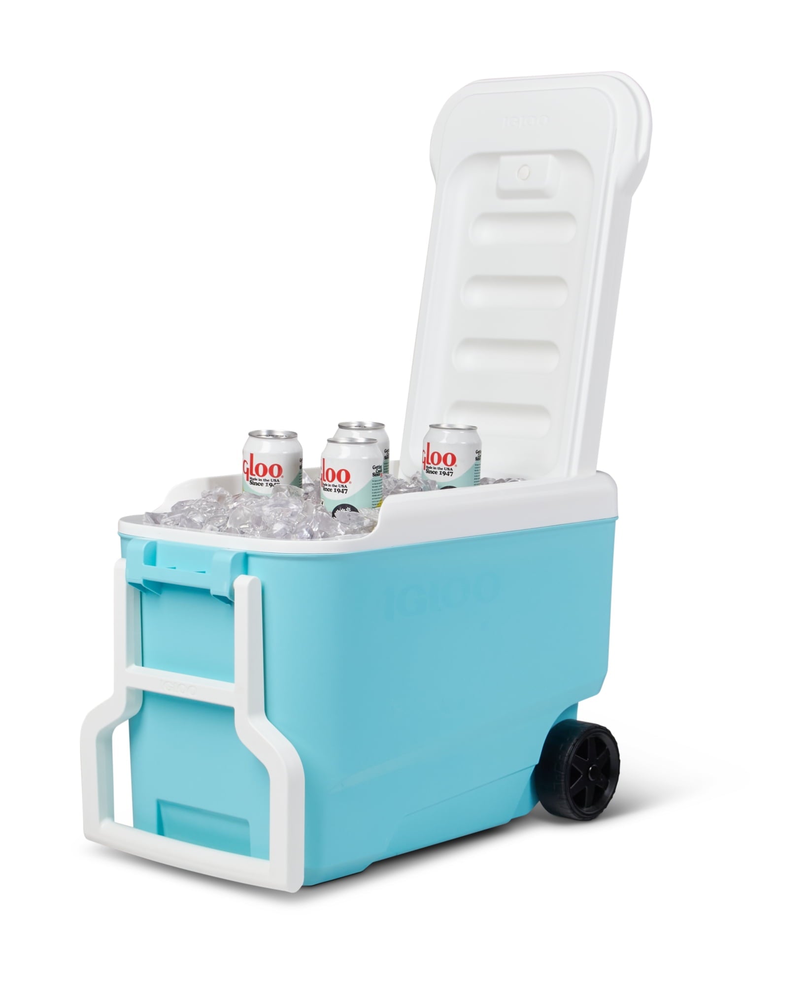 38 qt. 'Wheelie Cool' Hard Ice Chest Cooler with Wheels - Blue