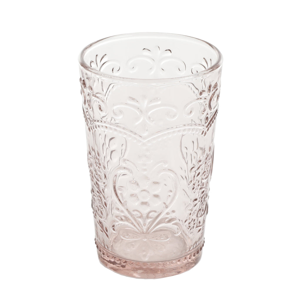 Amelia Pink 15.22-Ounce Glass Tumblers, Set of 4