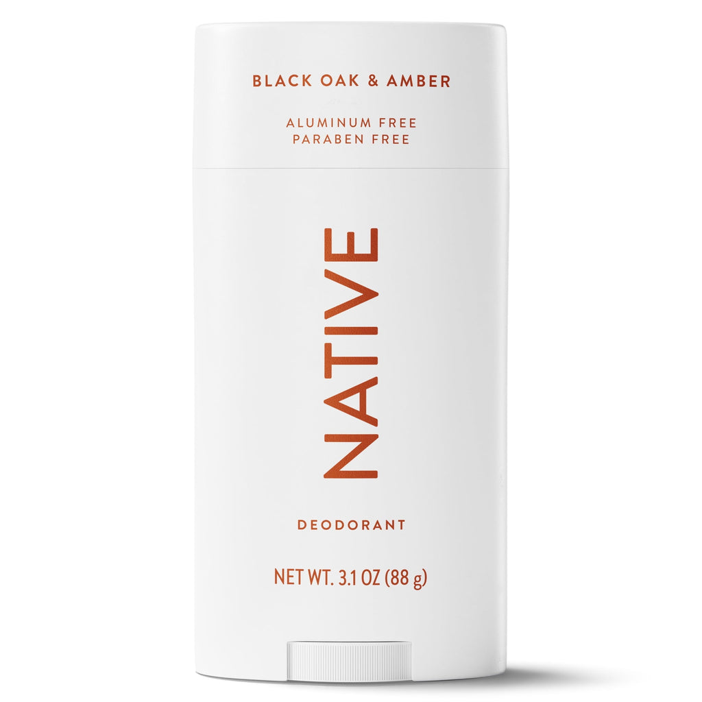 Aluminum Free Deodorante For Men, 72 Hour Solid Deodorant Stick, Black Oak & Amber, 3.1oz