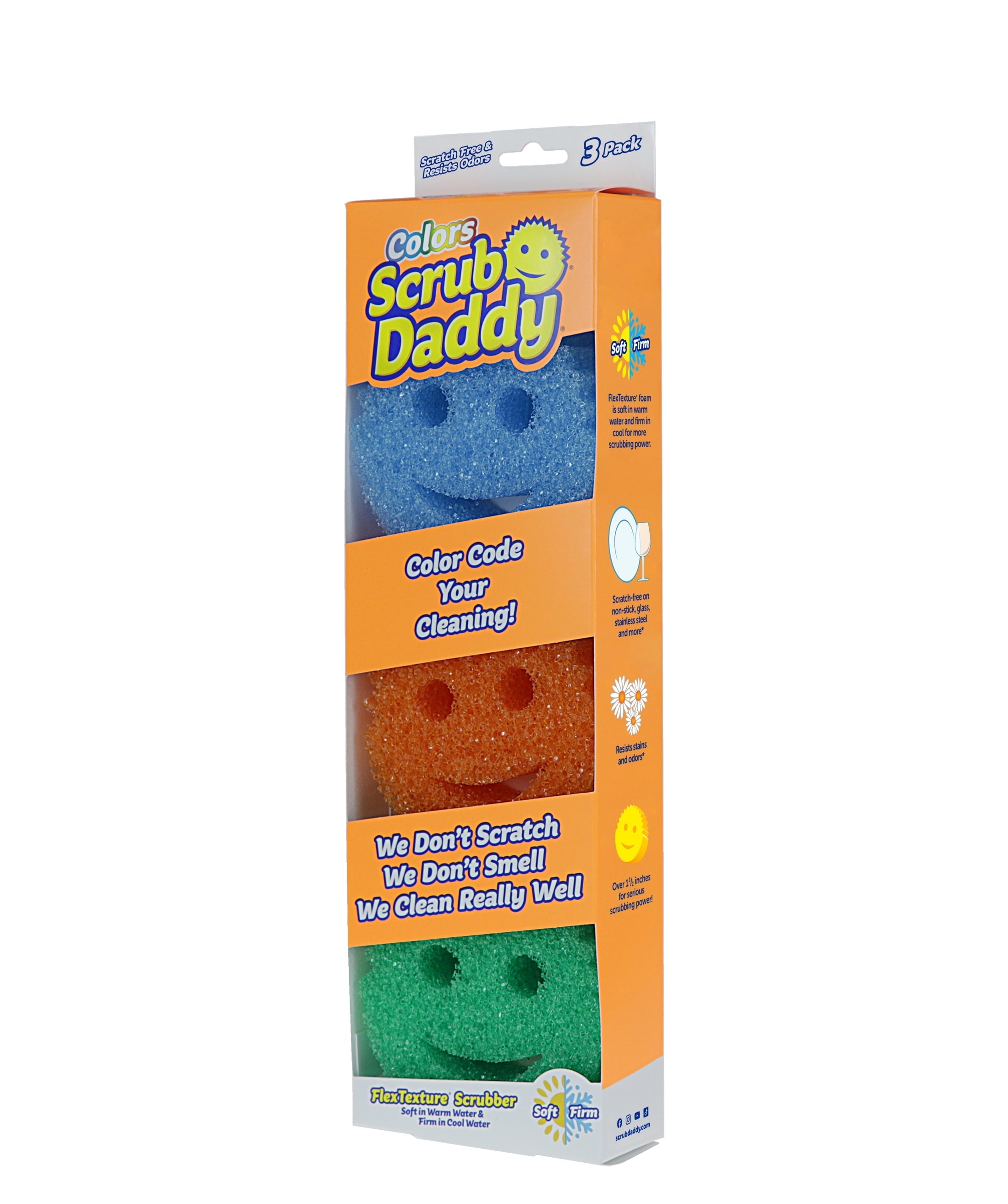 Colors Non-Scratch Cleaning Sponges, 3 Count