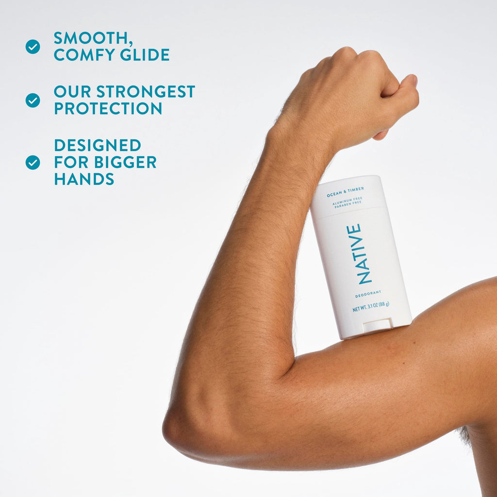 Aluminum Free Deodorant For Men, 72 Hour Solid Deodorant Stick, Ocean & Timber, 3.1oz