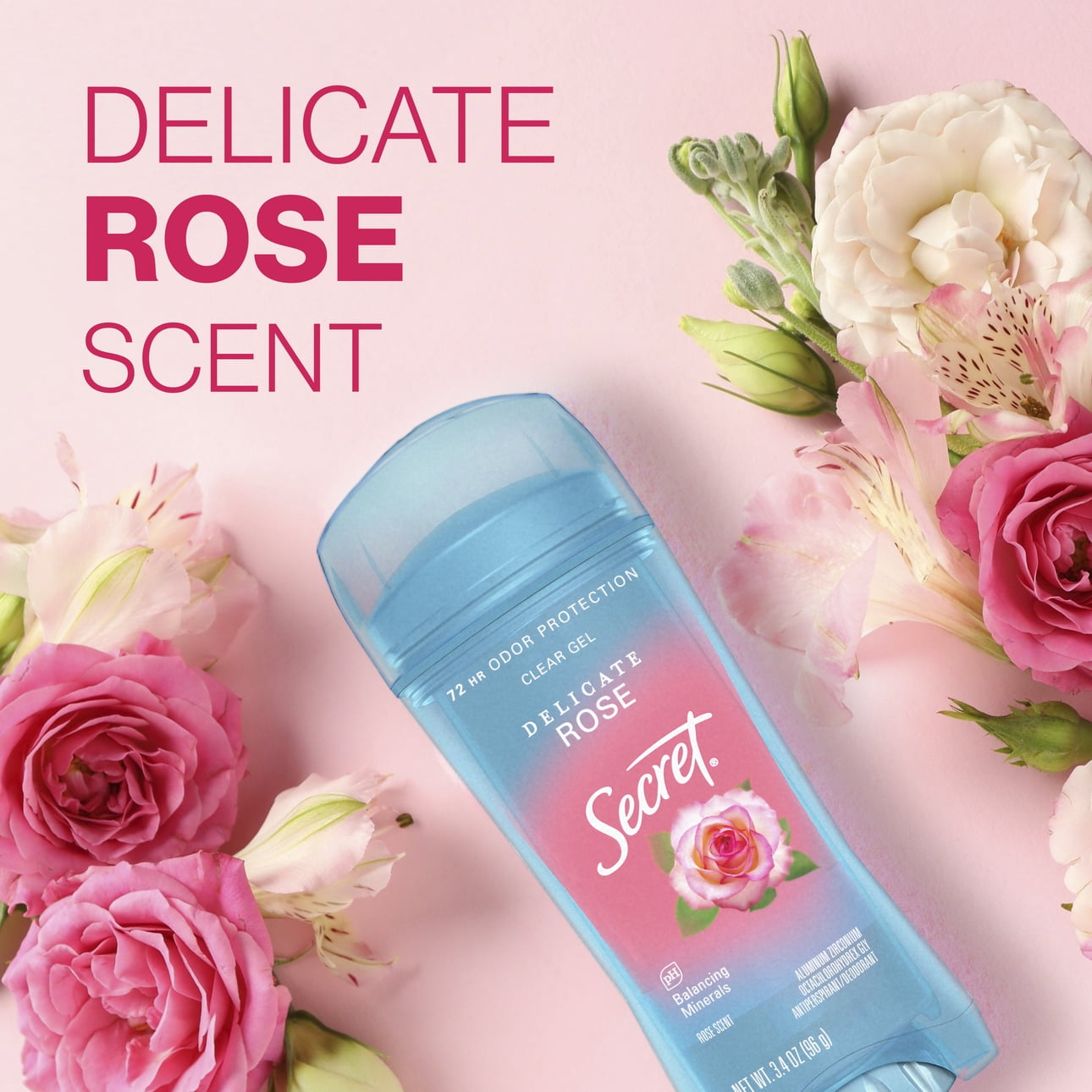 Clear Gel Antiperspirant and for Women, Rose Scent, 3.4 oz
