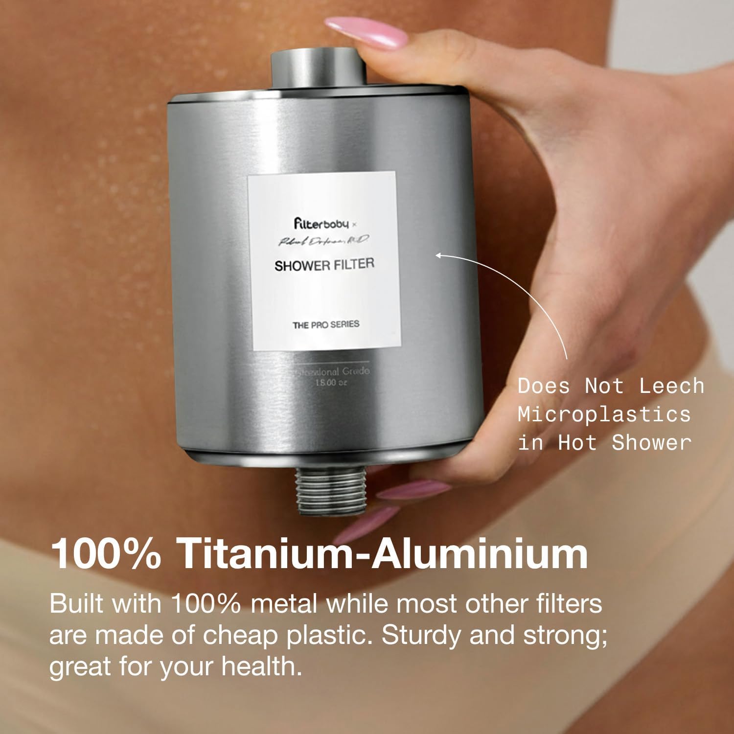 Filterbaby All-Metal Shower Filter Pro - IAPMO Certified to NSF 177 Standard, Doctor Developed, Reduces up to 99% Chlorine/Chloramine/Lead/Certain Heavy Metals,Great Water Pressure,Long Lasting,Chrome