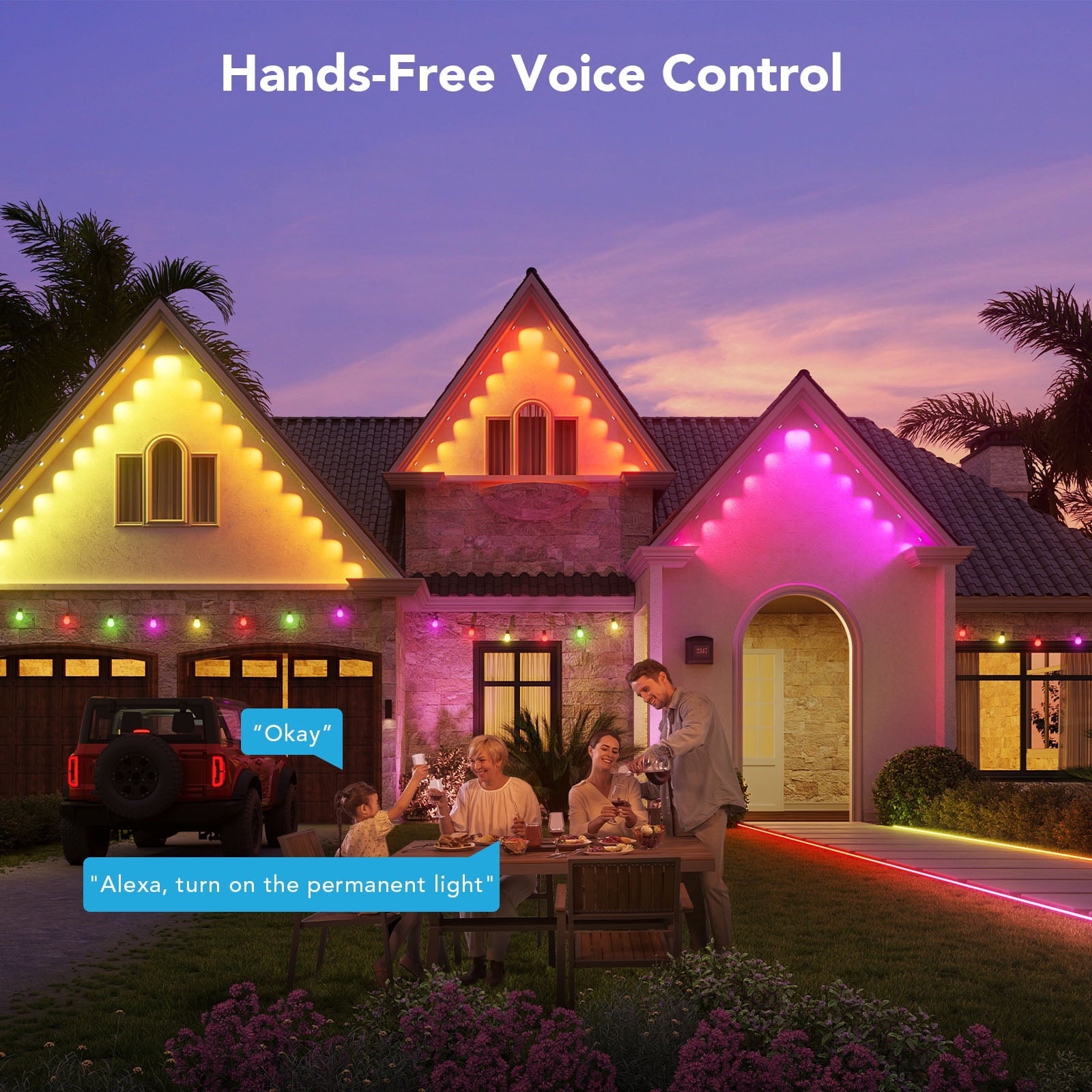 50ft RGBICW Black Permanent Outdoor Lights 2 (Elite)