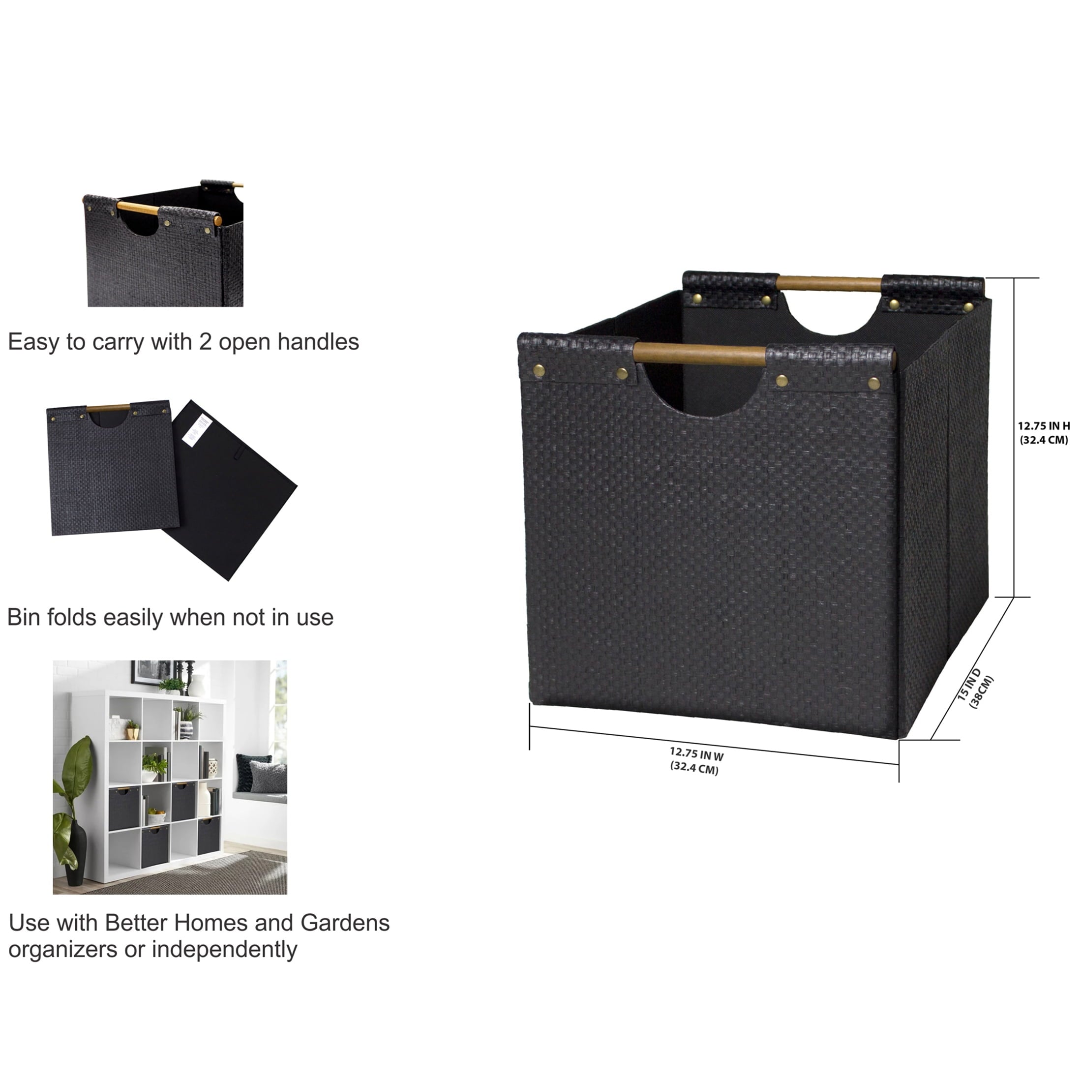 Better Homes & Gardens Collapsible Fabric Cube Storage Bin, Vanilla