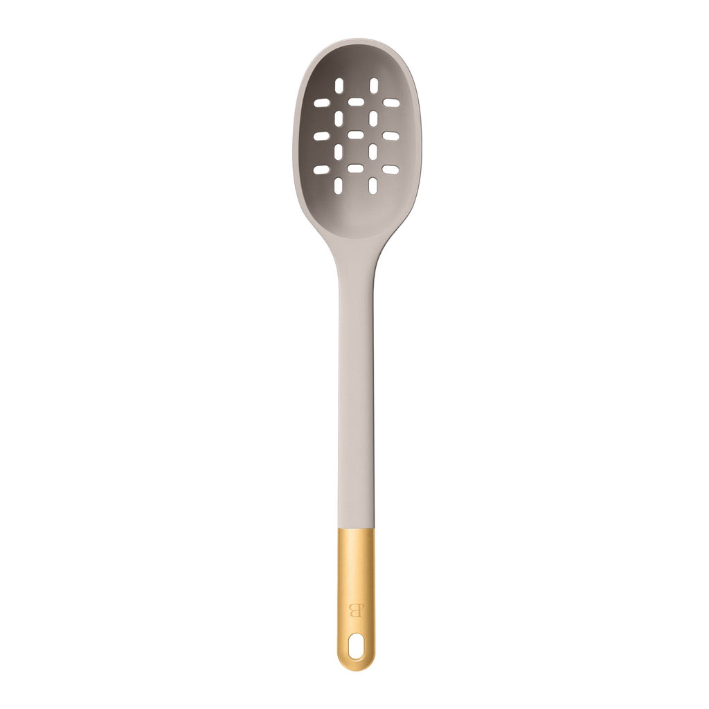 6-Piece Silicone Tool Set with Ceramic Crock, Porcini Taupe by Drew Barrymore