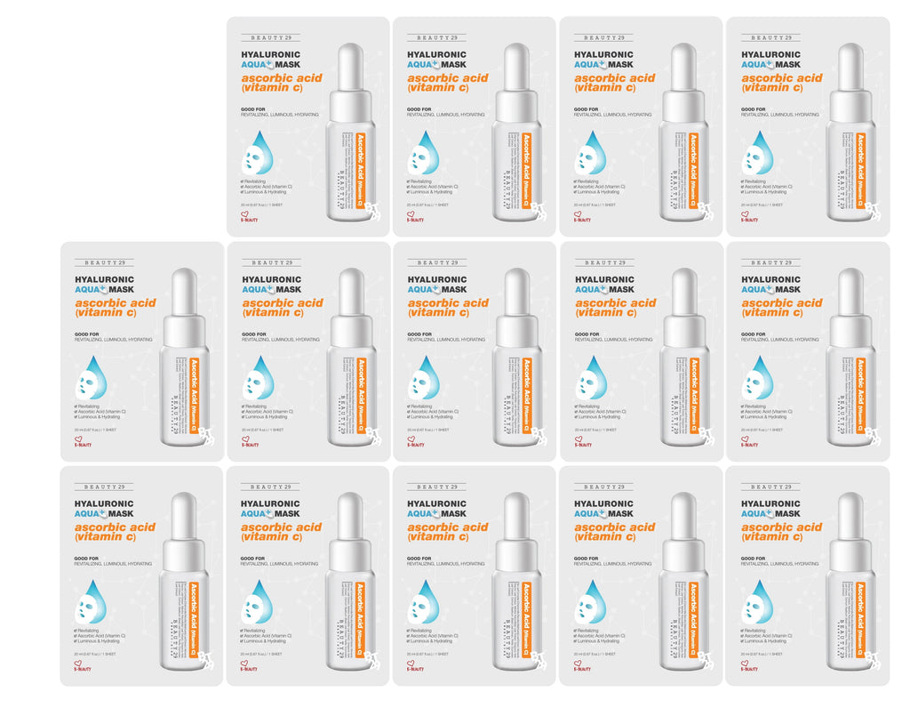 BEAUTY29 Hyaluronic Aqua Plus Essence Full Face Facial Sheet Mask 14 Sheets - 2 WEEKS SET