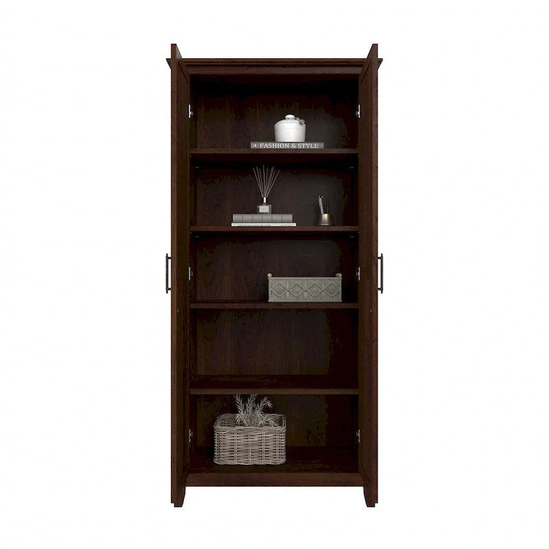 Key West Tall Storage Cabinet with Doors and Shelves by Bush Furniture