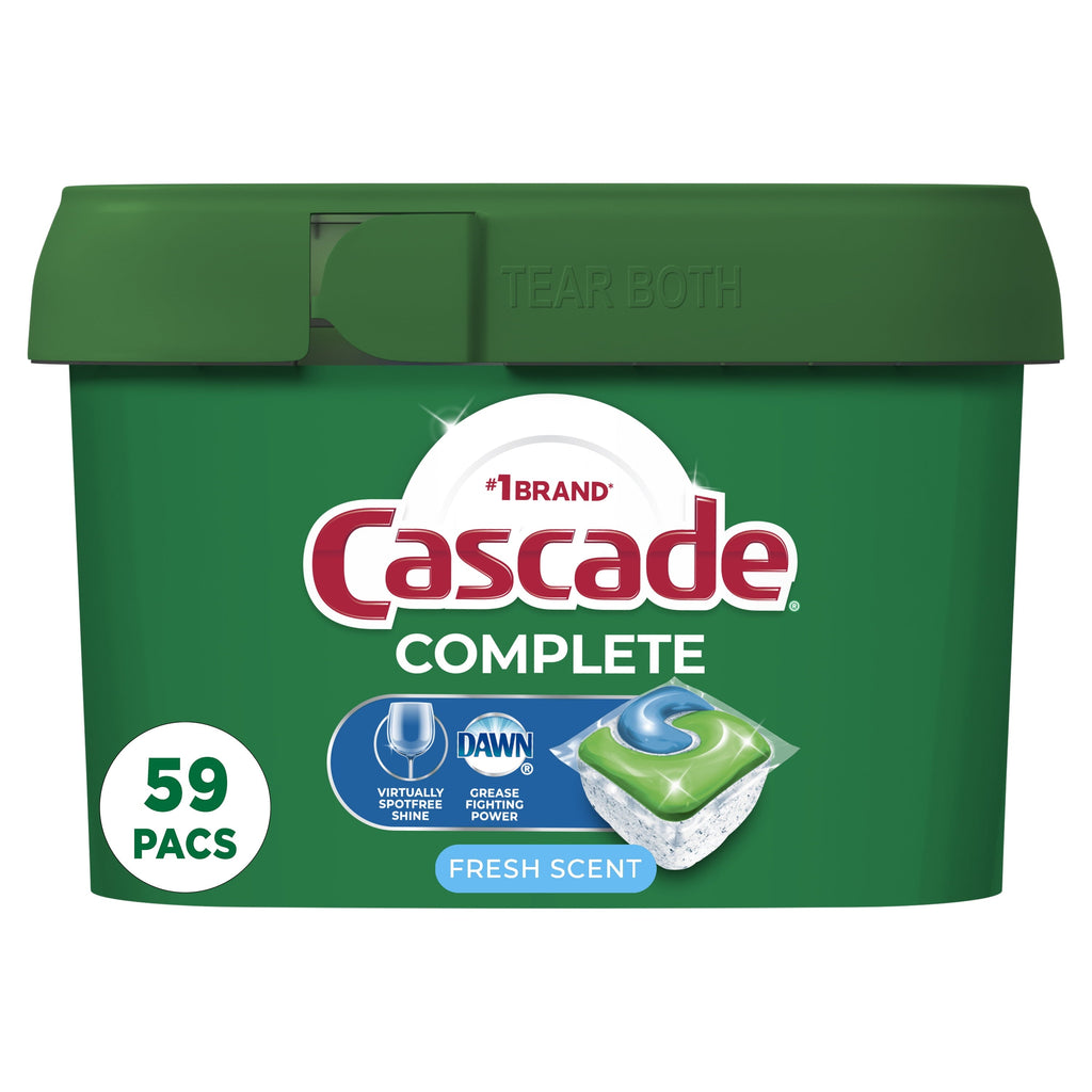 Complete Dishwasher Pods, Action Pacs Dishwasher Detergent, Dishwasher Tabs, Fresh, 59 Count