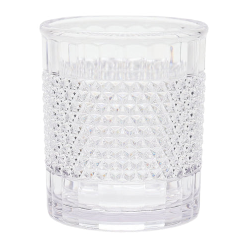 14-Ounce Short Acrylic Diamond Texture Tumbler, Clear