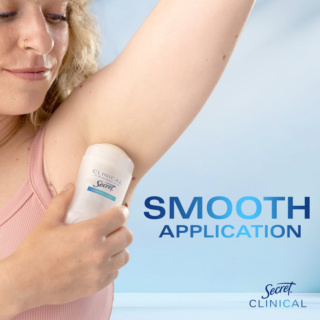 Clinical Strength Invisible Solid Antiperspirant and Deodorant for Women, Completely Clean, 0.5 oz
