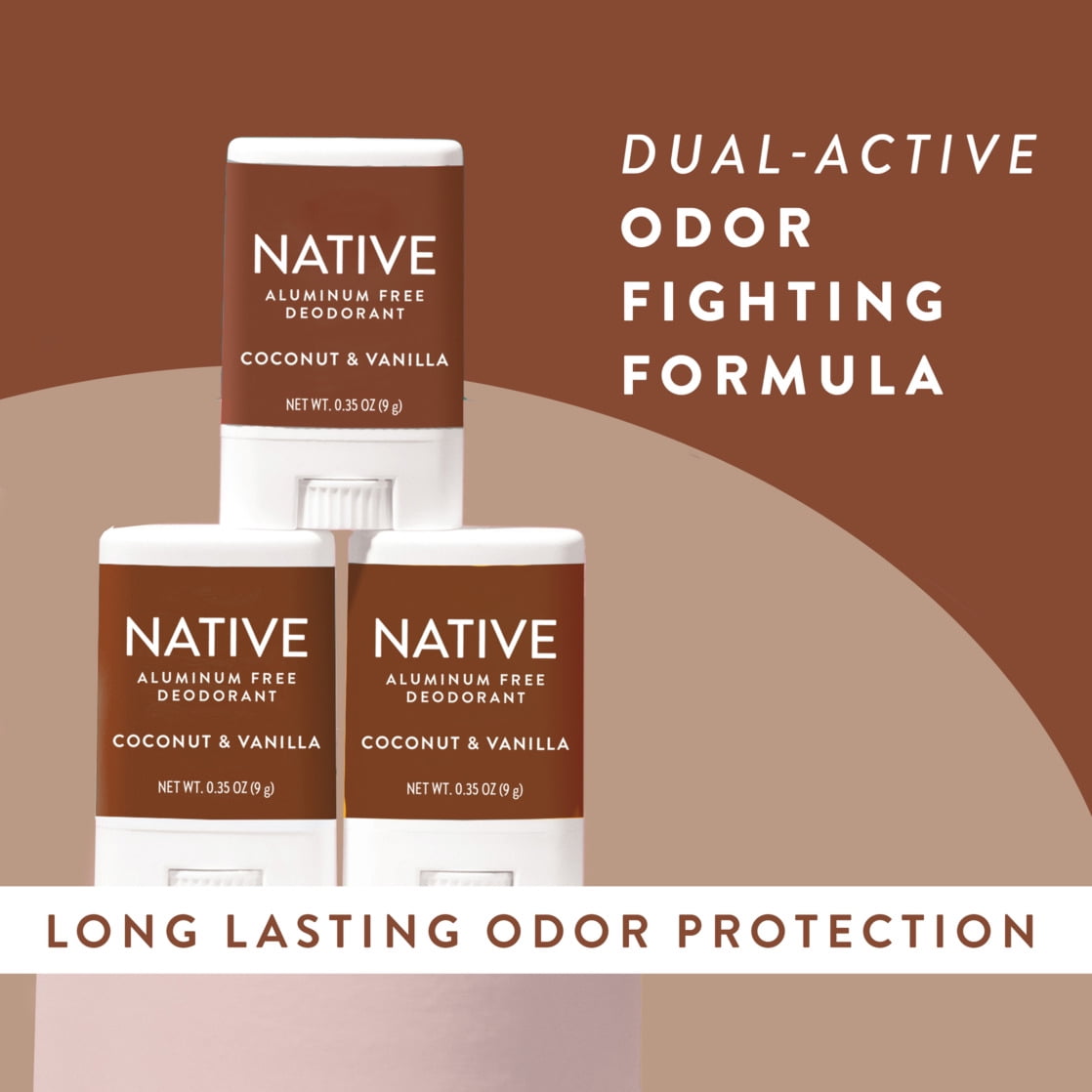 Deodorant, Aluminum Free, Coconut & Vanilla, for Women and Men, Travel Size 0.35 oz