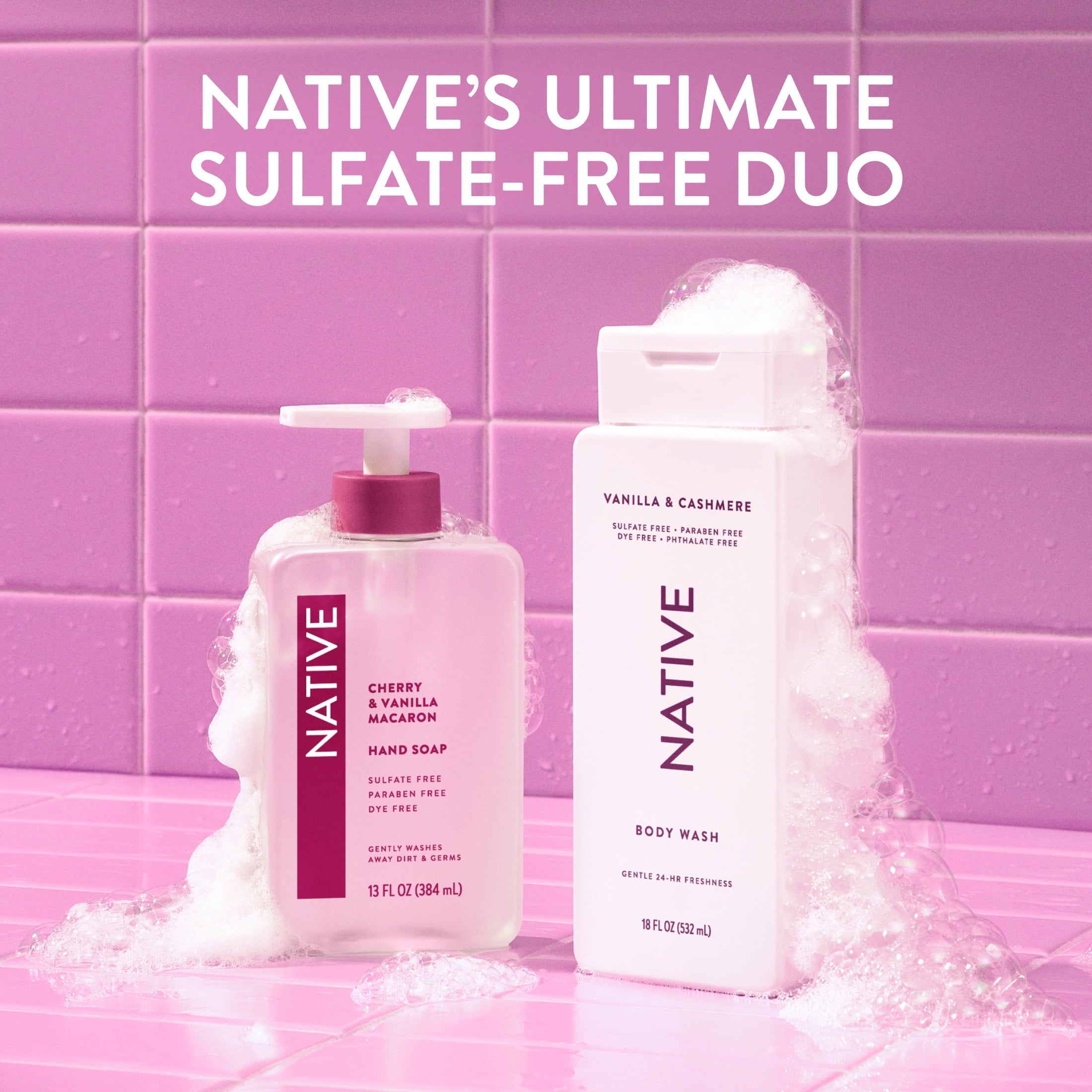 Body Wash, Vanilla & Cashmere, Sulfate Free, Naturally Derived Ingredients, 24hr Freshness, for Women & Men, 18 fl oz
