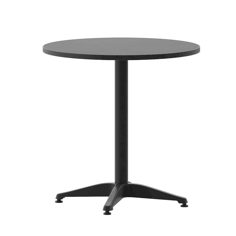 27.5 Round Aluminum Smooth Top Indoor-Outdoor Table with Base