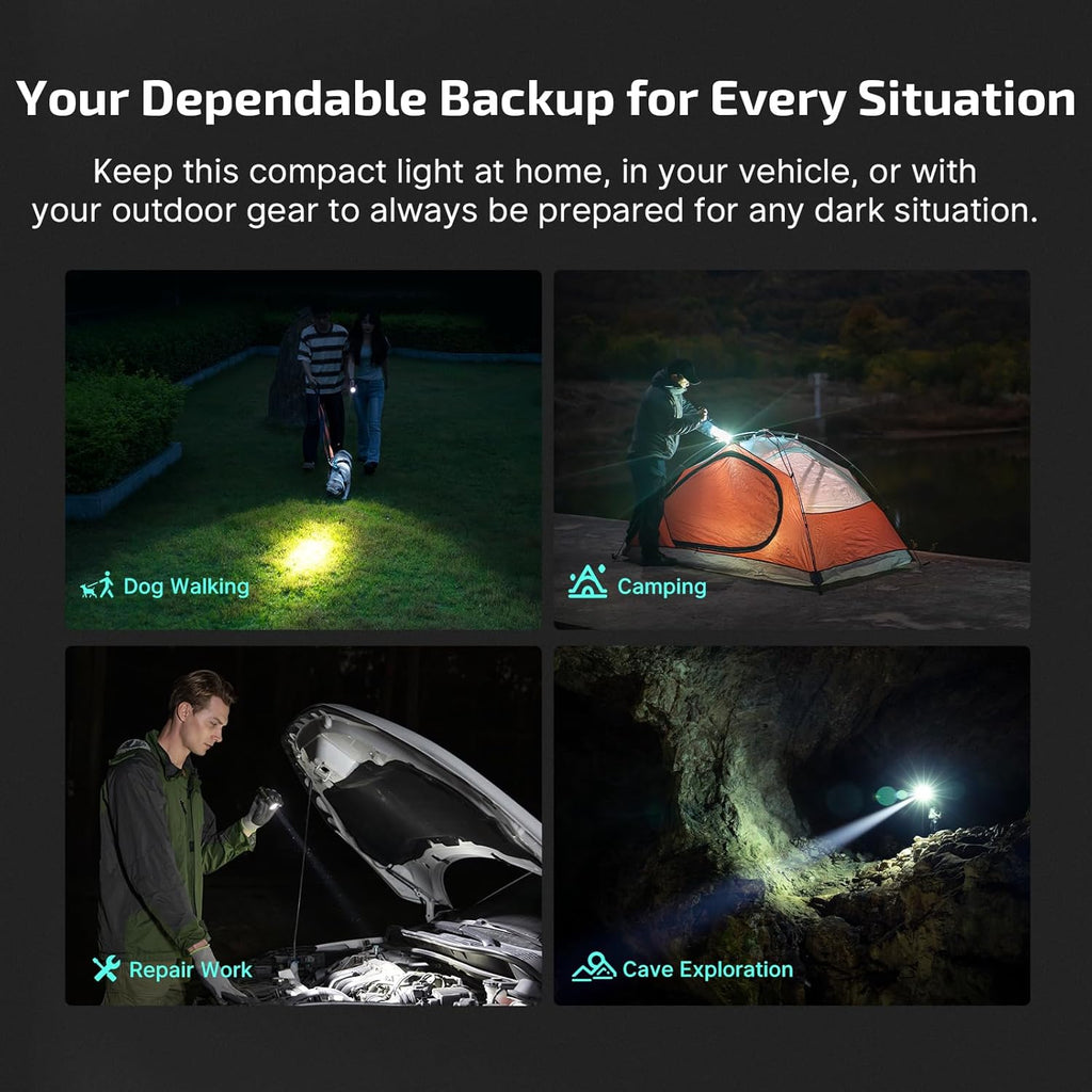 Baton Turbo EDC Rechargeable Handheld Flashlight, 1000 Lumens Compact LED and 510 Meters Long Throw Powerful Light, with Two-Way Clip and Landyard for Camping, Home Use (Roadster)