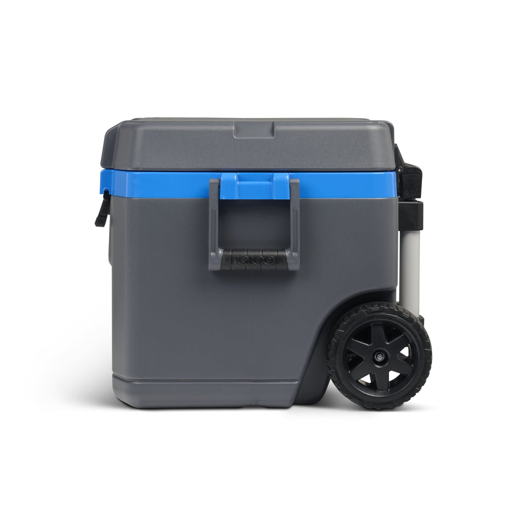 52 QT Overland Ice Chest Cooler with Wheels, Gray and Blue