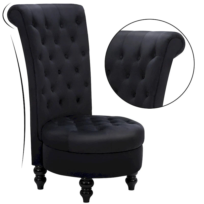 AVAWING Set of 2 Throne Royal Chair Thick Padding and Rubberwood Legs