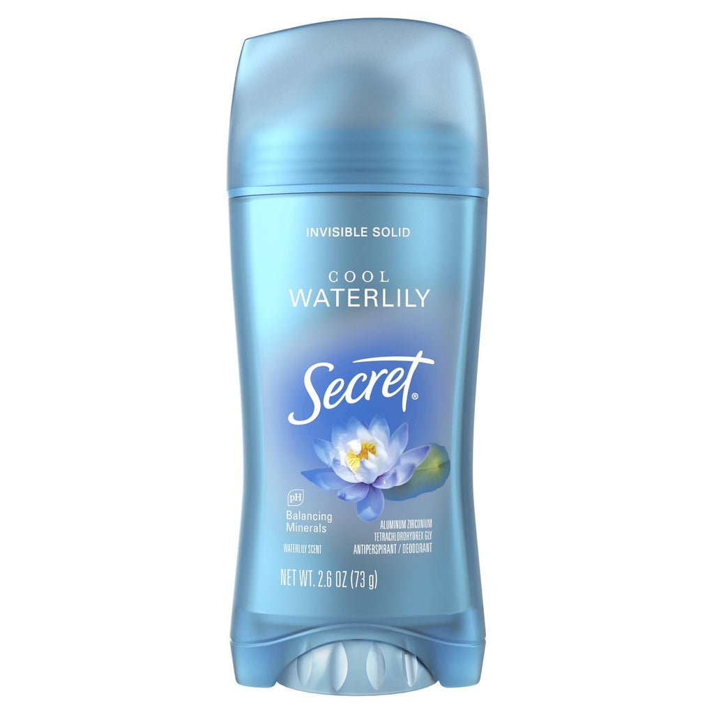 Antiperspirant & Deodorant Invisible Solid Cool Waterlily, 72HR Breathable Sweat & Odor Protection, 2.6 OZ