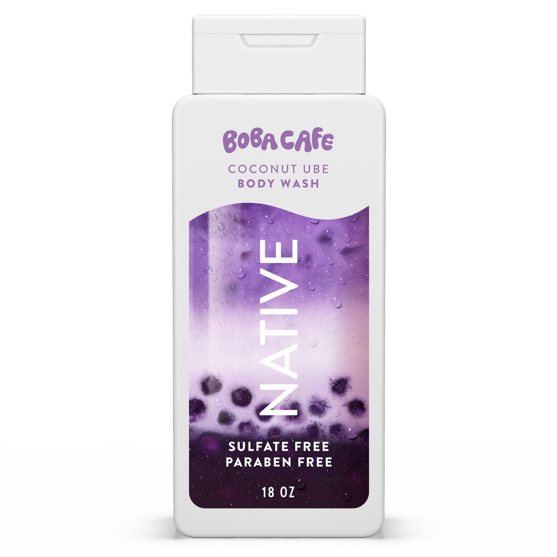 Body Wash, Limited Edition Coconut Ube, Sulfate Free Body Wash for Women & Men, Boba Café, 18 fl oz