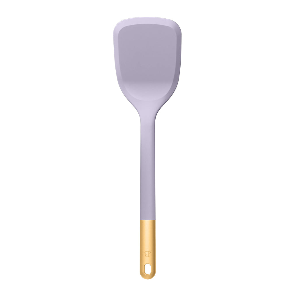 6-Piece Silicone Kitchen Utensil Tool Set with Rotating Rack by Drew Barrymore, Porcini Taupe