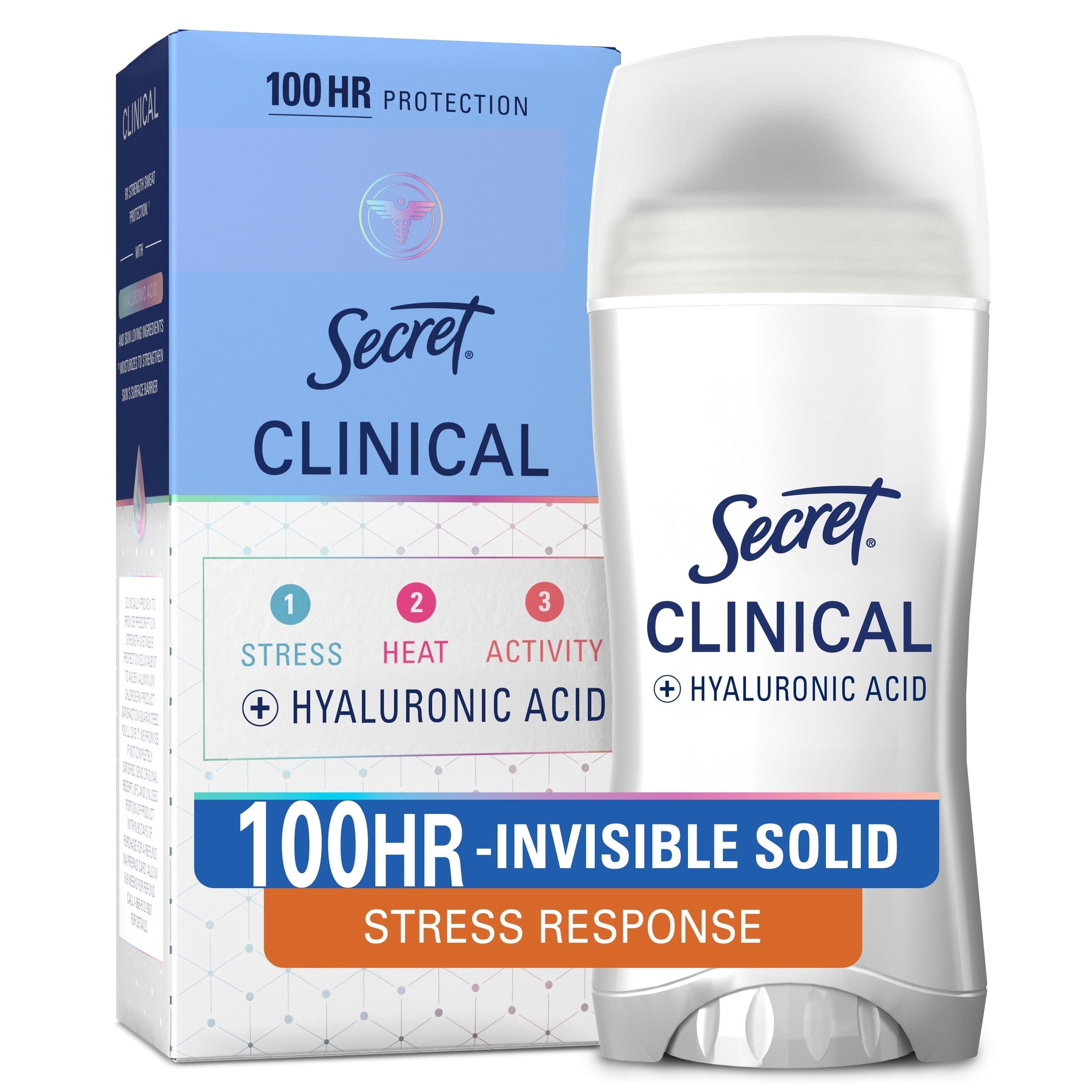 Clinical Antiperspirant Deodorant, Invisible Solid, Stress Response, 1.6 oz