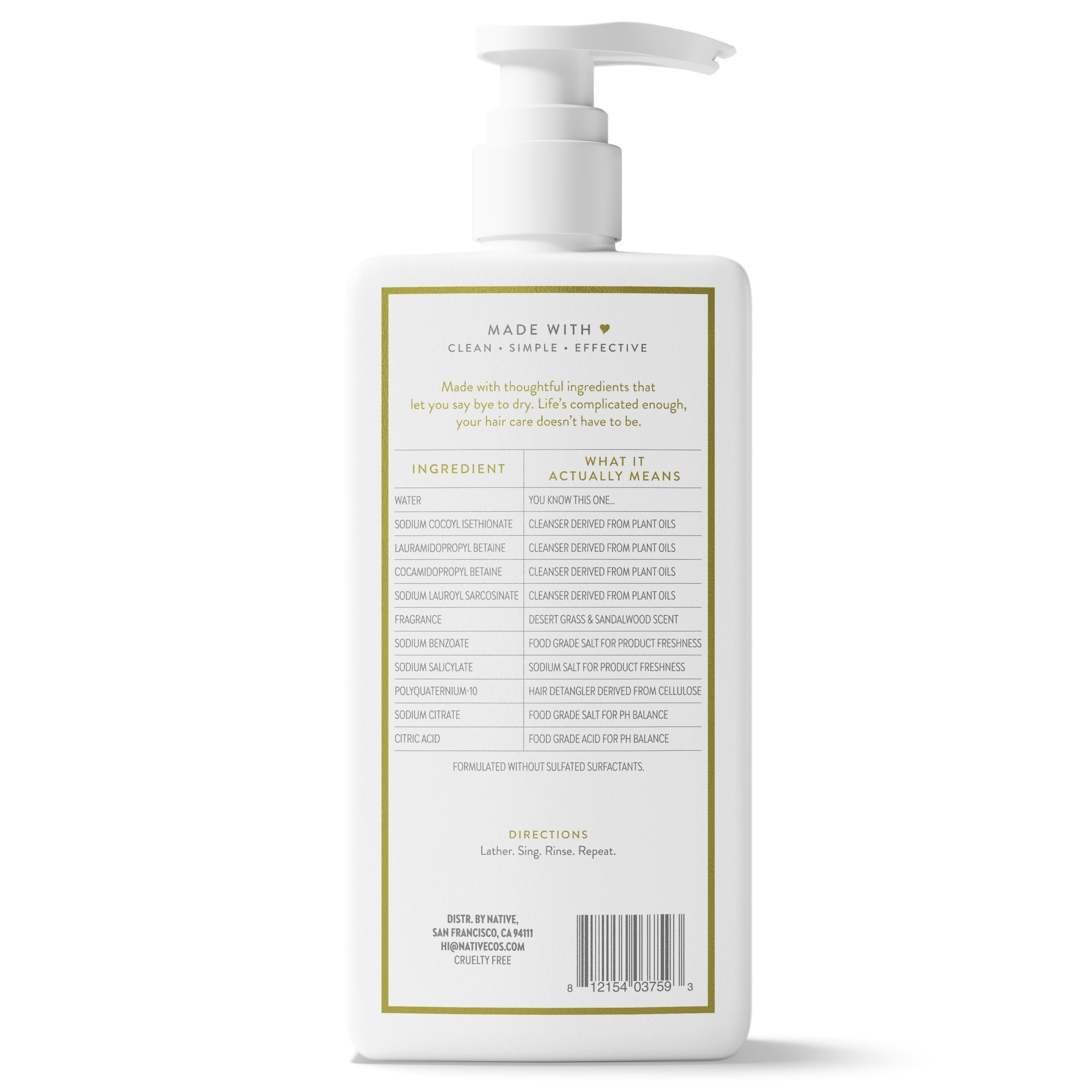 Moisturizing Shampoo Desert Grass and Sandalwood 16.5 fl oz