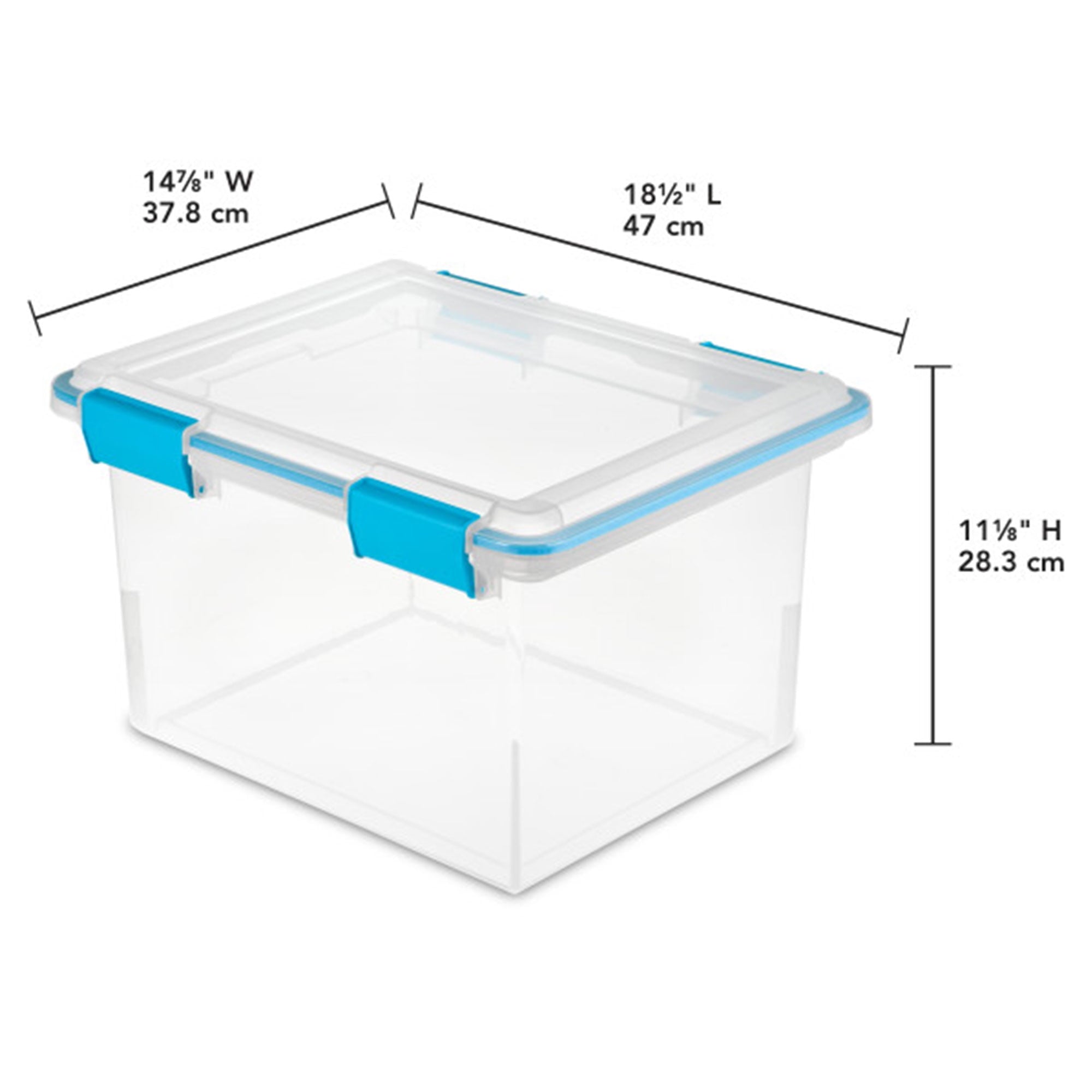 7.5 Quart Clear Plastic Storage Box with Latching Lids, (6 Pack)