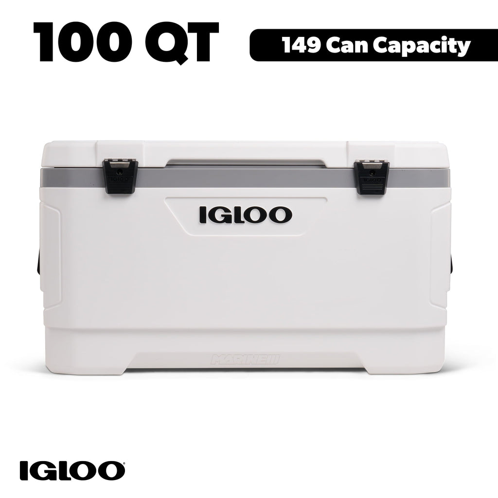 100 QT Latitude Marine Ultra Hard-Sided Cooler, White and Moonscape Gray