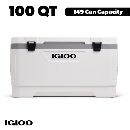 100 QT Latitude Marine Ultra Hard-Sided Cooler, White and Moonscape Gray