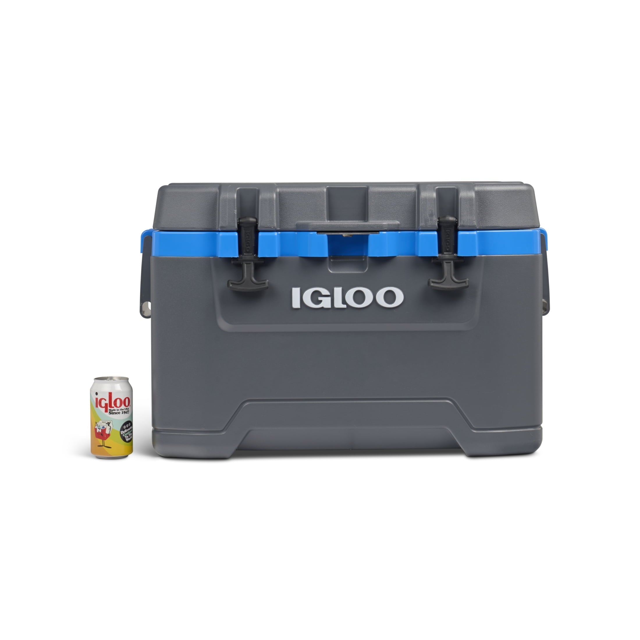 52 QT Overland Ice Chest Cooler with Wheels, Gray and Blue