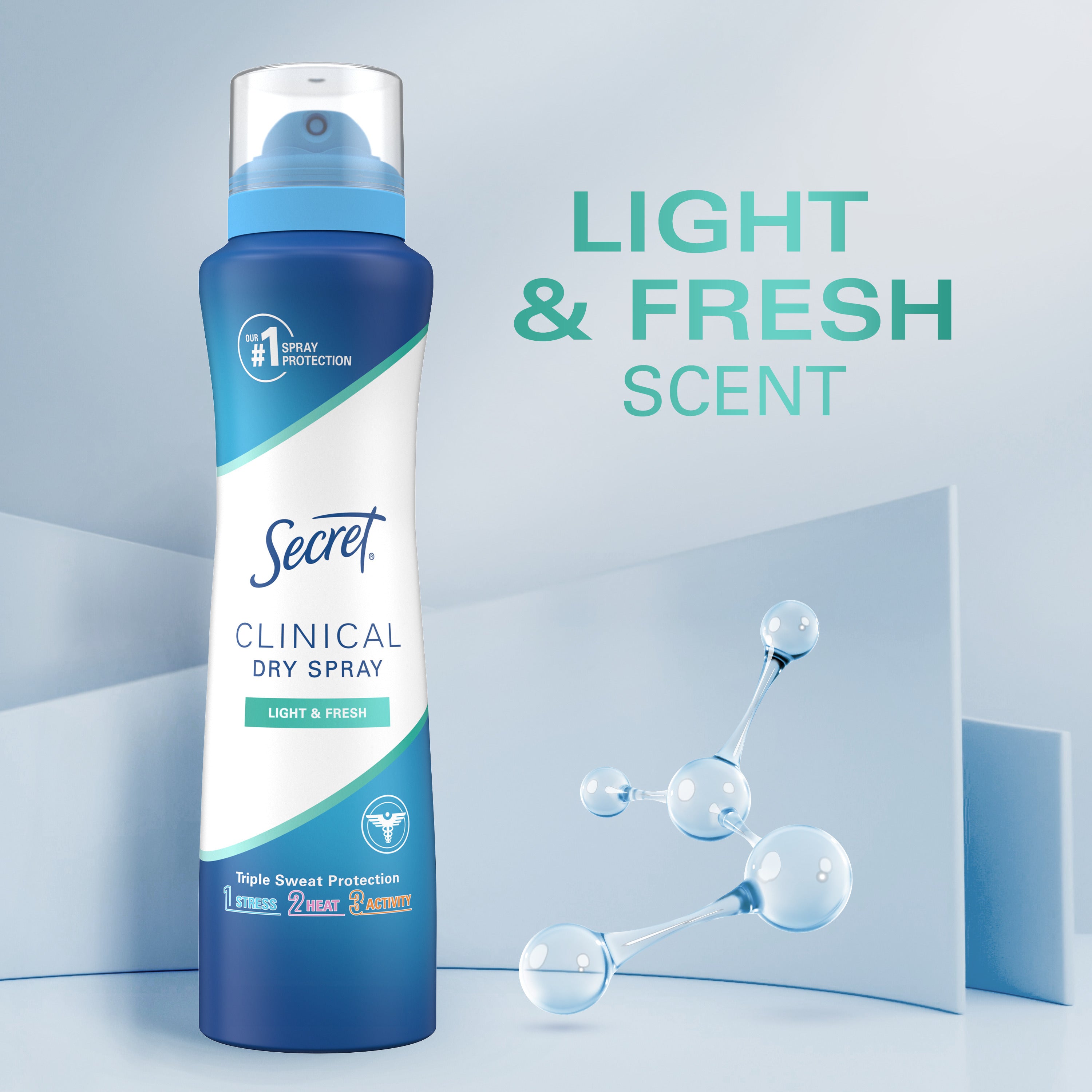 Clinical Strength Dry Spray Antiperspirant & Deodorant for Women, Light & Fresh Scent, 3.8oz