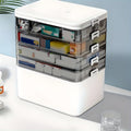 5-Tier Heavy-Duty Plastic Storage Box - Clear with Lids & Handle