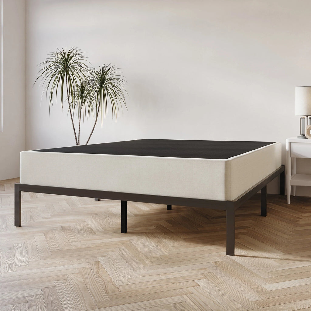 CraftPorch Solid Wood 8-Inch Box Spring Foundation with Wood Slats