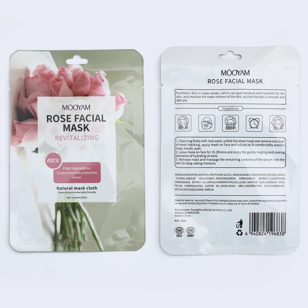 11 Pack Fruit Moisturizing Facial Mask Sheet, Rich in Fruit Essence Face Mask to Brighten and Hydrate Dull Skin