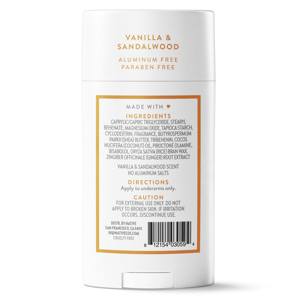 Deodorant, Aluminum Free for Women and Men, Vanilla & Sandalwood, 2.65 oz
