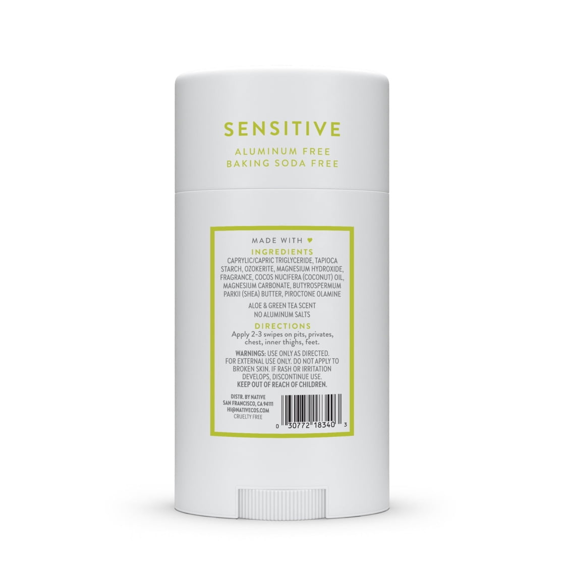 Deodorant, Aluminum Free, Aloe & Green Tea Sensitive Whole Body Deodorant 2.4 oz