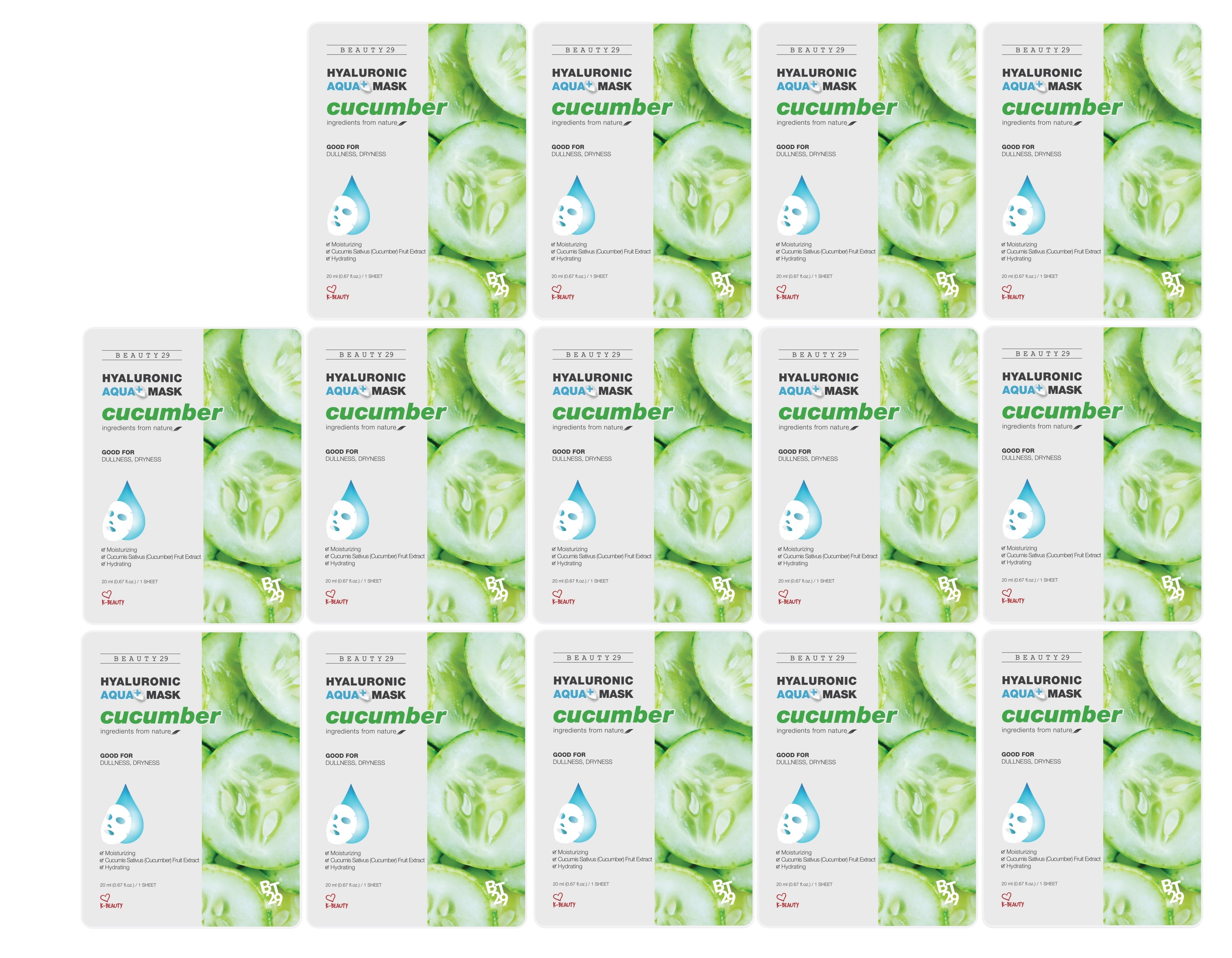 BEAUTY29 Hyaluronic Aqua Plus Essence Full Face Facial Sheet Mask 14 Sheets - 2 WEEKS SET