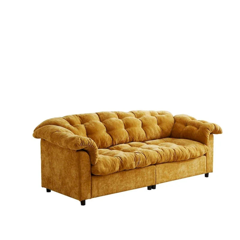 99.2 Chenille Comfort Deep Seat Sofa, Upholstered Fluffy Cloud Sofa