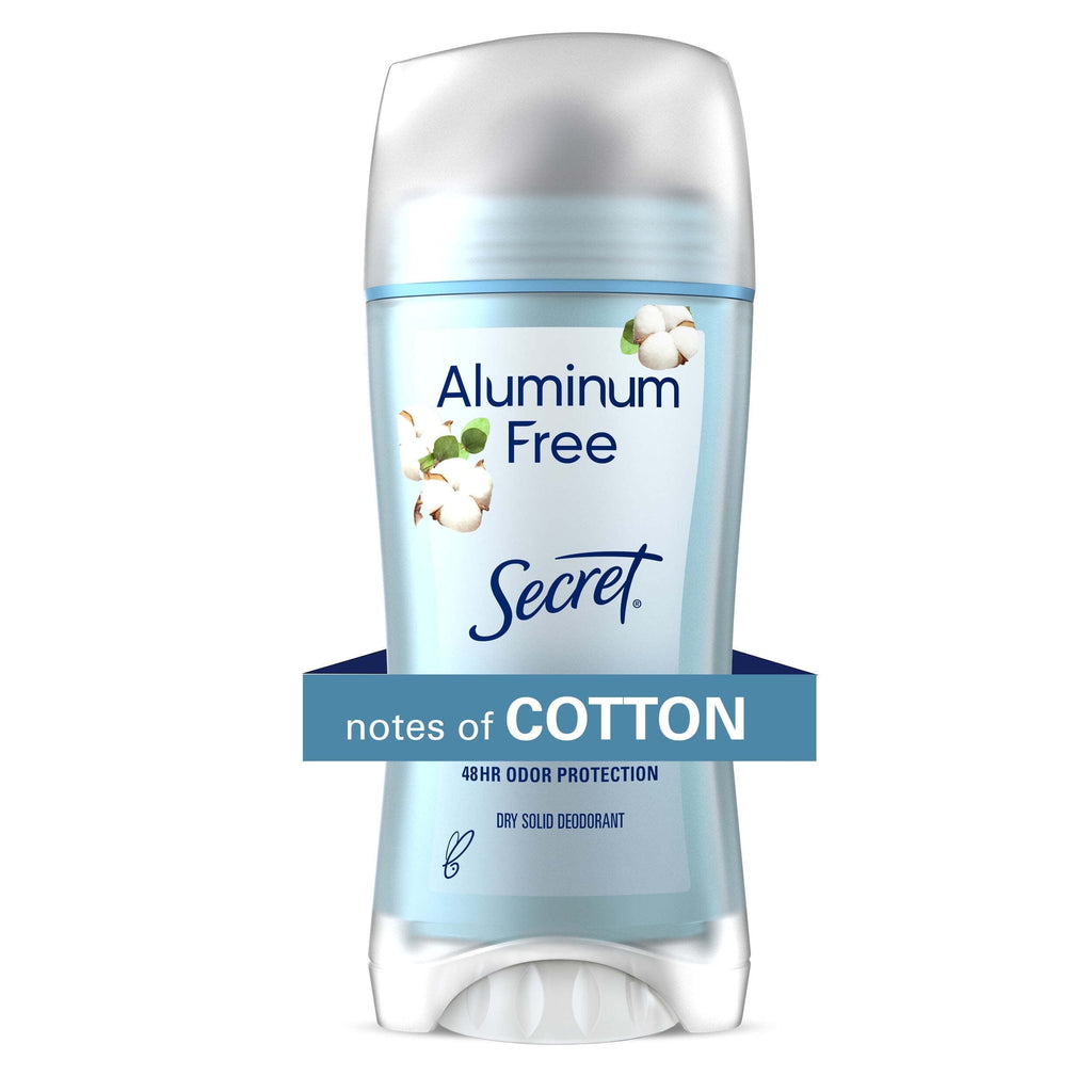 (3 pack) Secret Aluminum Free Women's Deodorant Solid, Cotton, 2.4 oz