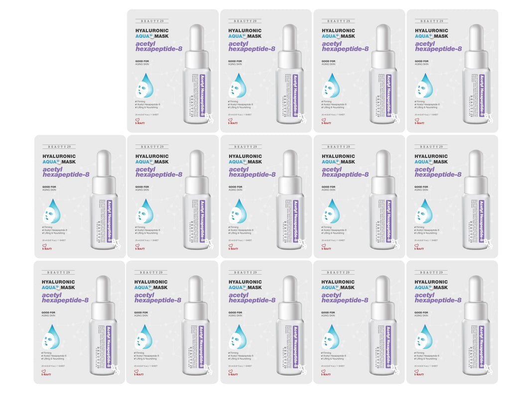 BEAUTY29 Hyaluronic Aqua Plus Essence Full Face Facial Sheet Mask 14 Sheets - 2 WEEKS SET