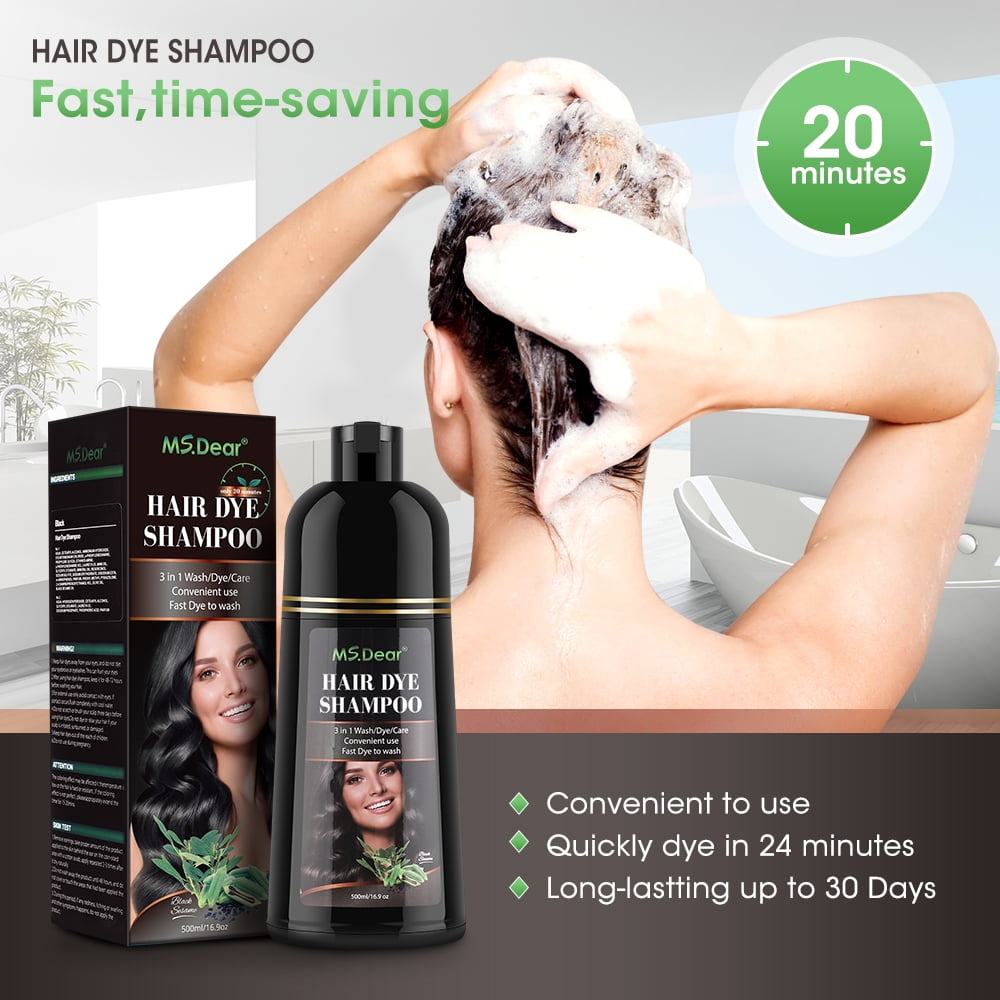 Color Shampoo, Dye Shampoo Coconut Oil Essence Moisturizing 500ml (Coffee)