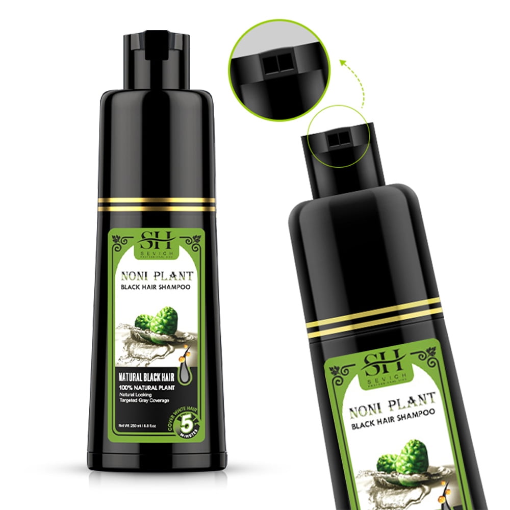 Black Hair Shampoo Organic Natural Plant Hair Dye Plant Essence Permanent Black Hair Color Dye Shampoo for Women Men Cover Gray White Hair