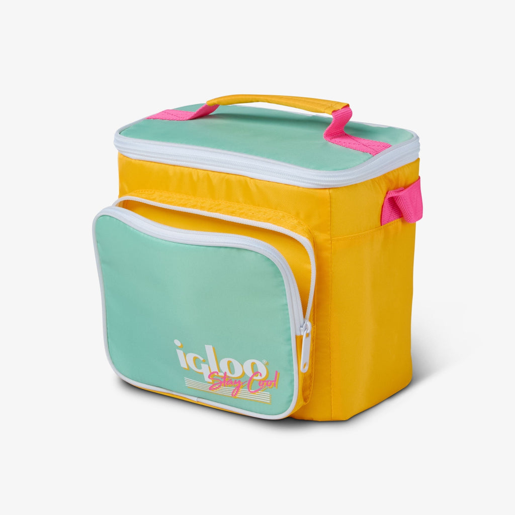 9 Can Capacity Retro Square Lunch Bag Cooler, Yellow