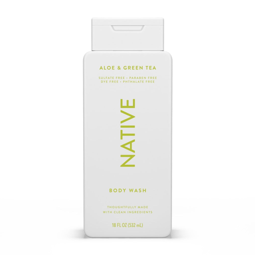 Body Wash, Aloe & Green Tea, Sulfate Free, Naturally Derived Ingredients, 24hr Freshness, for Women & Men, 18 fl oz